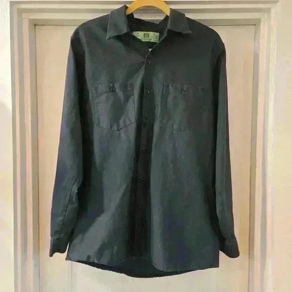 Reed Mens 100% Cotton Button Down Blue Gray Long Sleeve size Medium - Picture 1 of 7